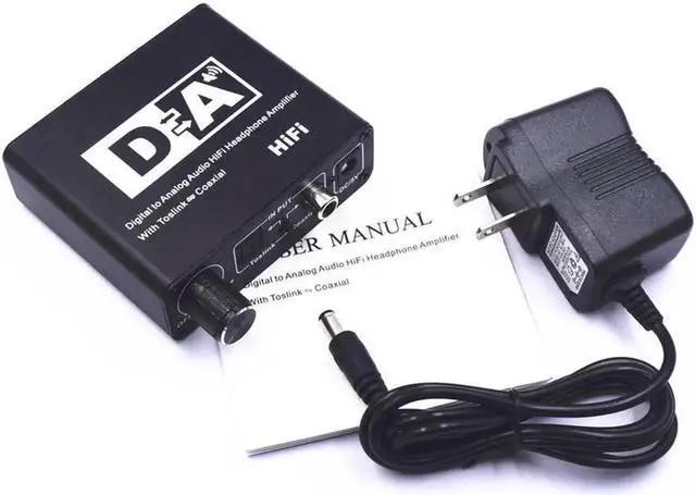 Alt view image 3 of 6 - Digital to Analog Audio Converter HiFi Headphone Amplifier With Toslink to Coaxial 2RCA 3.5mm Jack Stereo Audio Output Adapter