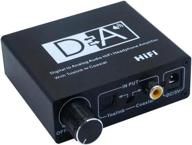 Alt view image 2 of 6 - Digital to Analog Audio Converter HiFi Headphone Amplifier With Toslink to Coaxial 2RCA 3.5mm Jack Stereo Audio Output Adapter