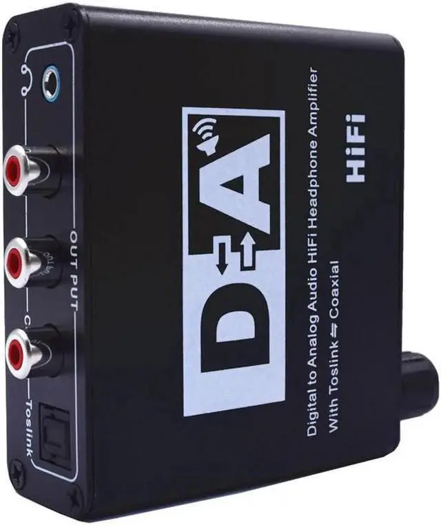 Alt view image 4 of 6 - Digital to Analog Audio Converter HiFi Headphone Amplifier With Toslink to Coaxial 2RCA 3.5mm Jack Stereo Audio Output Adapter