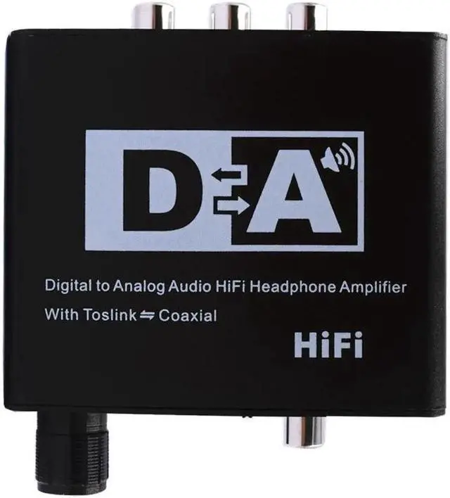 Alt view image 6 of 6 - Digital to Analog Audio Converter HiFi Headphone Amplifier With Toslink to Coaxial 2RCA 3.5mm Jack Stereo Audio Output Adapter