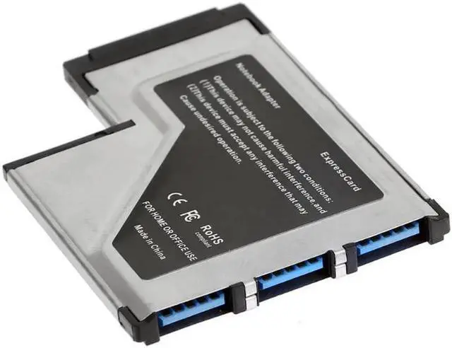 Alt view image 3 of 6 - Aomoproing 3 ports USB 3.0 EXPRESSCARD Expansion Card Type II Extender Adapter Card for Notebook PC Extender add on card