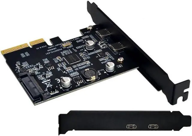 Alt view image 3 of 6 - USB 3.1 PCIE PCI Express Expansion Card PCI E 4X to USB 3.1 Gen2 10Gbps 2 Port USB C Adapter ASMedia ASM3142 Chipset For Desktop