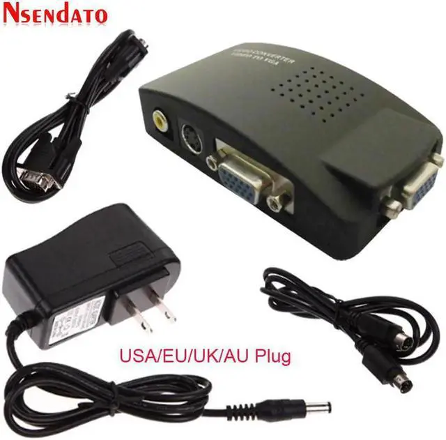 Alt view image 5 of 6 - BNC To VGA Video Converter For PC Laptop TV RCA Composite S-Video AV To PC VGA LCD Converter Adapter Switch Box For CCTV DVD DVR