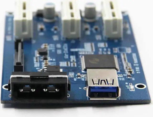 Alt view image 3 of 6 - PCIe 1 to 3 PCI Express 1X Slots Riser Card Mini ITX to External 3 PCI-e Slot Adapter PCIe Port Multiplier Card