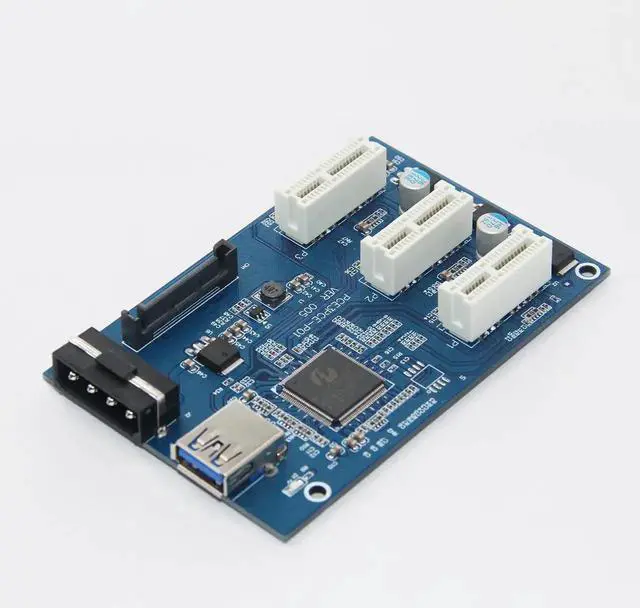 Alt view image 5 of 6 - PCIe 1 to 3 PCI Express 1X Slots Riser Card Mini ITX to External 3 PCI-e Slot Adapter PCIe Port Multiplier Card