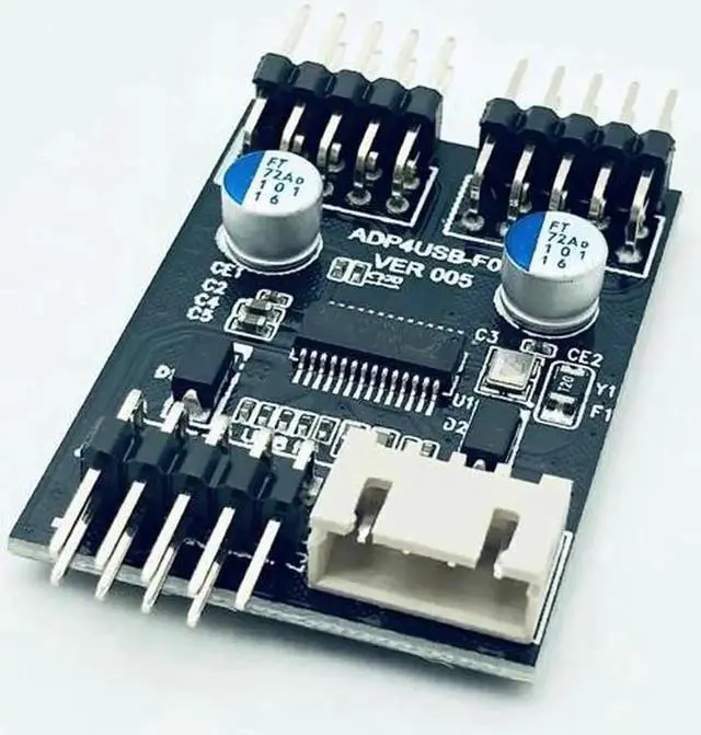 Alt view image 6 of 6 - 9Pin USB Header 1 to 2 Card Board Desktop 9 Pin USB HUB USB2.0 9pin Connector Adapter 30cm USB 9Pin Cable + SATA Power Cable