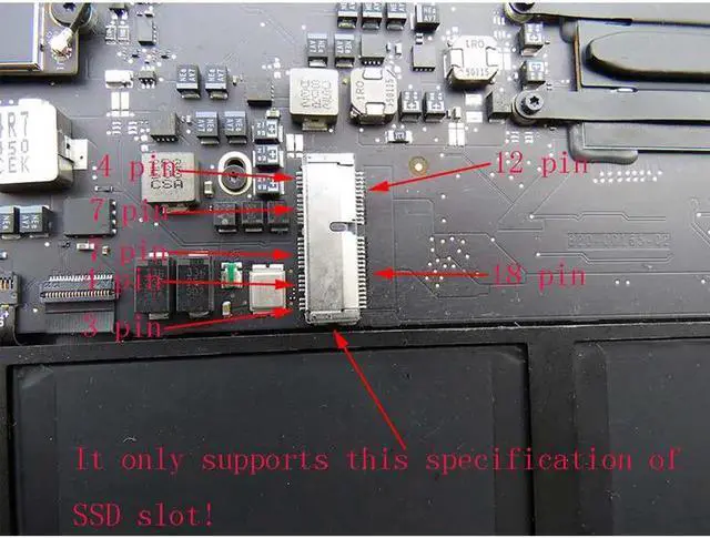 Alt view image 4 of 6 - Aomoproing M key M.2 PCIe NVMe SSD Adapter for MACBOOK Air Pro 2013 2014 2015 2016 2017 A1465 A1466 A1398 A1502 iMAC A1418 Mac mini A1347