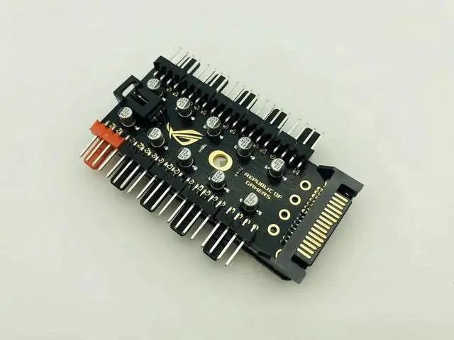 Alt view image 6 of 6 - 1 to 10 PC Cooling Fan Hub Splitter LED Cable PWM SATA 12V Power Supply Speed Controller Adapter For Bitcoin Miner Mining