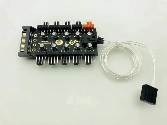 Alt view image 3 of 6 - 1 to 10 PC Cooling Fan Hub Splitter LED Cable PWM SATA 12V Power Supply Speed Controller Adapter For Bitcoin Miner Mining
