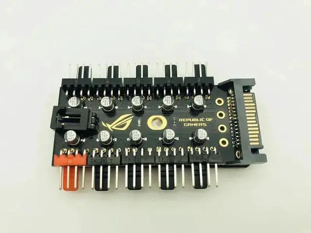 Alt view image 4 of 6 - 1 to 10 PC Cooling Fan Hub Splitter LED Cable PWM SATA 12V Power Supply Speed Controller Adapter For Bitcoin Miner Mining