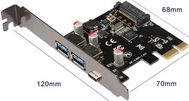 Alt view image 5 of 6 - PCI-E PCI Express to USB 3.1 Type-C + 2 Ports USB 3.0 Type-A Reversible Card High Speed Converter Expansion Adapter for PC