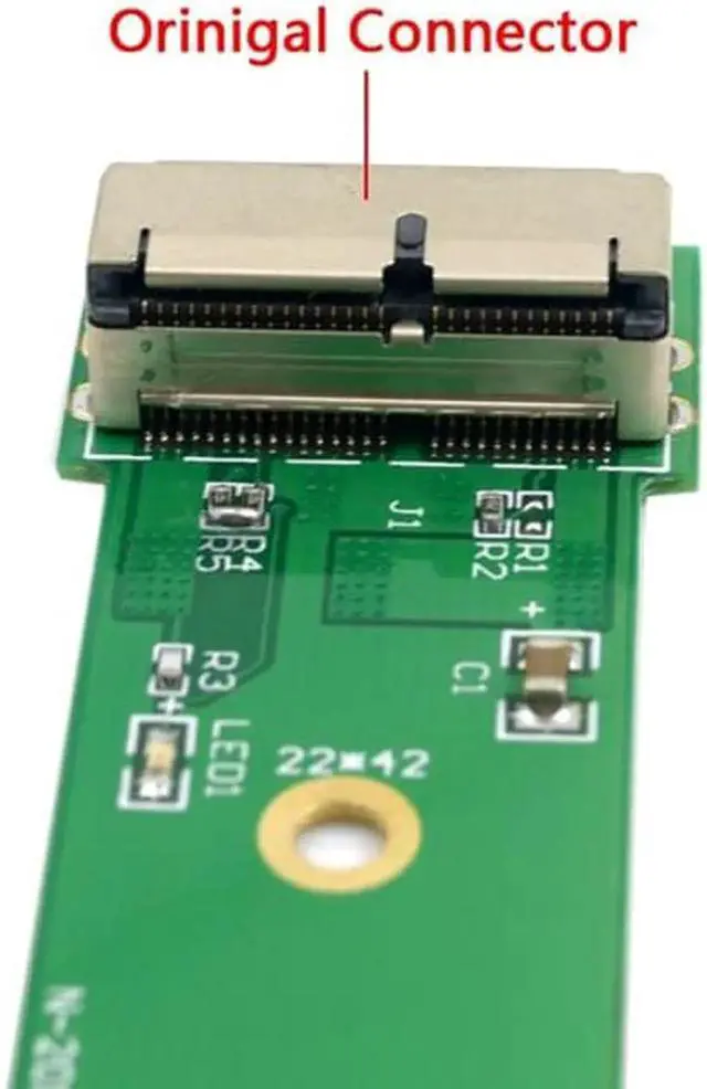 Alt view image 4 of 6 - Aomoproing M.2 NGFF M-Key adapter for Macbook Air Pro SSD 2013 2014 2015 2016 2017 A1493 A1502 A1465 A1466