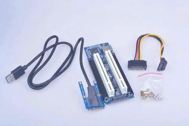 Main image of mini PCI Express to Dual PCI Adapter Card PCIe x1 to Router Tow 2 PCI slot Riser Card