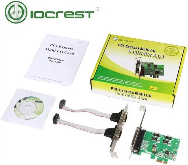 Alt view image 3 of 6 - Aomoproing IOCREST PCIe 2 port DB9 Serial RS232 and 1 port DB25 Parallel Printer (LPT1) I/O Controller Card with low profile bracket WCH382