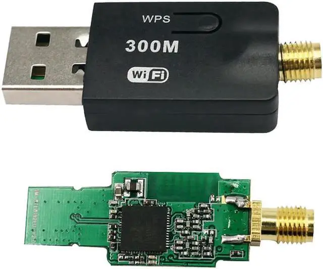 Alt view image 2 of 6 - Aomoproing 300Mbps 300M USB Mini WiFi Wireless Adapter + Antenna Wireless Router Signal receiver Network LAN Card With WPS Function Button