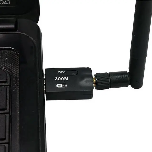 Alt view image 6 of 6 - Aomoproing 300Mbps 300M USB Mini WiFi Wireless Adapter + Antenna Wireless Router Signal receiver Network LAN Card With WPS Function Button