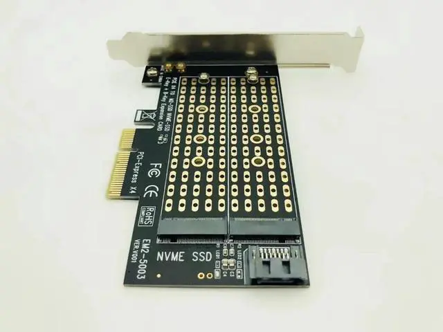 Alt view image 2 of 6 - Add On Cards PCIE to M2/M.2 Adapter SATA M.2 SSD PCIE Adapter NVME/M2 PCIE Adapter SSD M2 to SATA PCI E Card M Key +B Key