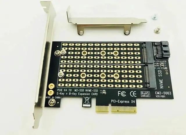 Alt view image 5 of 6 - Add On Cards PCIE to M2/M.2 Adapter SATA M.2 SSD PCIE Adapter NVME/M2 PCIE Adapter SSD M2 to SATA PCI E Card M Key +B Key