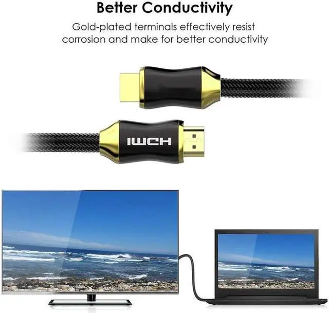 Alt view image 5 of 6 - 2.0 Cable 4K 1080P HDMI to HDMI Cable 1/1.5/2/3/5/8/10M HDMI Cable Adapter 3D for TV LCD laptop PS3 projector computer