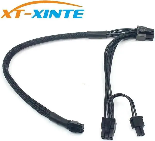 Alt view image 4 of 6 - Mini 6Pin to PCI-E 6Pin & 8Pin (6+2) Dual PCI-E Ports Video Graphic Card Power Cable for G5 / Mac Pro 30CM+15CM
