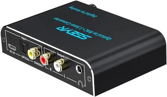 Alt view image 4 of 6 - 3.5mm Audio Converter,Digital to Analog Converter Coaxial Toslink to RCA 3.5mm Jack Adapter with Optical cable Volume Control