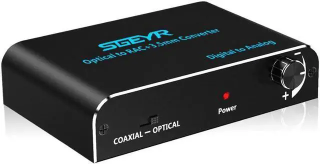 Main image of 3.5mm Audio Converter,Digital to Analog Converter Coaxial Toslink to RCA 3.5mm Jack Adapter with Optical cable Volume Control