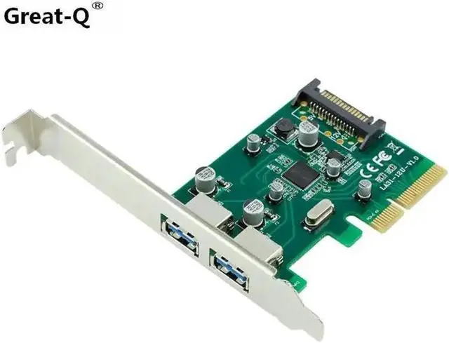Alt view image 2 of 3 - Superspeed 10Gbps 2 ports USB 3.1 Type-A PCI-e Controller Card PCI Express 4x to USB3.1 Converter Adapter