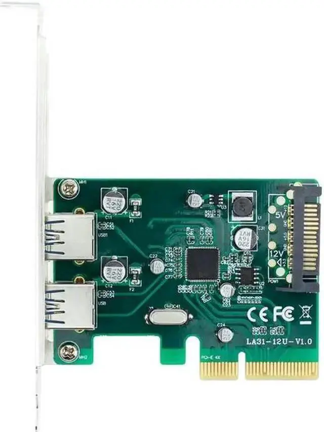 Alt view image 3 of 3 - Superspeed 10Gbps 2 ports USB 3.1 Type-A PCI-e Controller Card PCI Express 4x to USB3.1 Converter Adapter