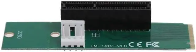 Alt view image 6 of 6 - NGFF M2 SSD to PCI-E 4X Slot Adapter Riser Card M Key M.2 Port SSD Port to PCI Express Pcie Expansion PCI Riser Card