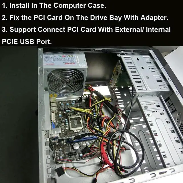Alt view image 3 of 5 - PCI-E PCI Express X1 to Dual PCI Riser Extend Adapter Card Add On Cards with 60CM USB 3.0 Cable For PCI Card