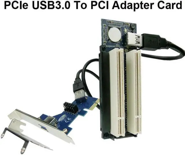 Main image of PCI-E PCI Express X1 to Dual PCI Riser Extend Adapter Card Add On Cards with 60CM USB 3.0 Cable For PCI Card