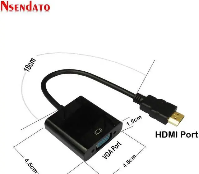 Alt view image 5 of 6 - 5PCS HDMI To VGA Cable Adapter Digital to Analog Audio Video Cables HDMI VGA Converter For XBOX 360 PS3/4 HDTV PC DVD TV Box