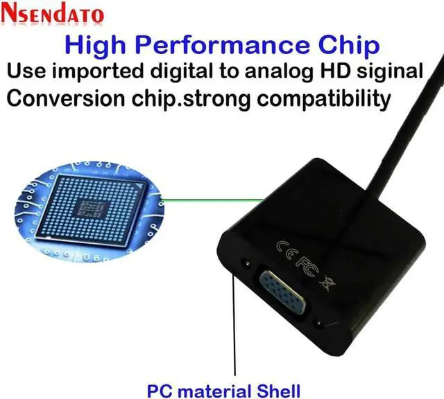 Alt view image 6 of 6 - 5PCS HDMI To VGA Cable Adapter Digital to Analog Audio Video Cables HDMI VGA Converter For XBOX 360 PS3/4 HDTV PC DVD TV Box