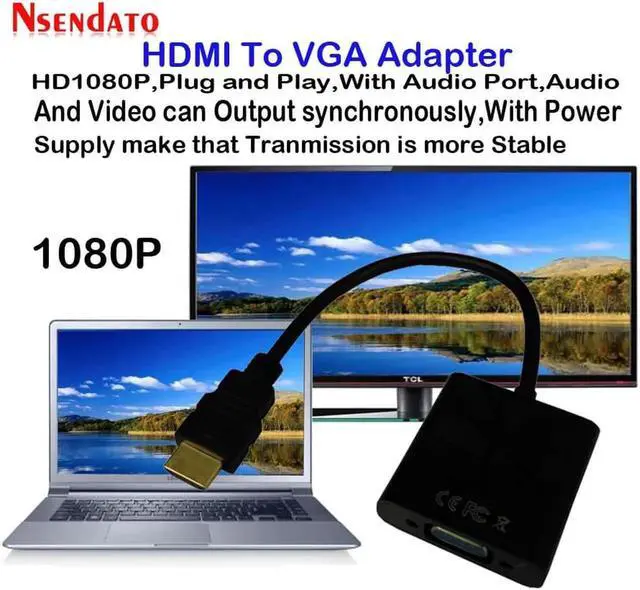 Alt view image 4 of 6 - 5PCS HDMI To VGA Cable Adapter Digital to Analog Audio Video Cables HDMI VGA Converter For XBOX 360 PS3/4 HDTV PC DVD TV Box