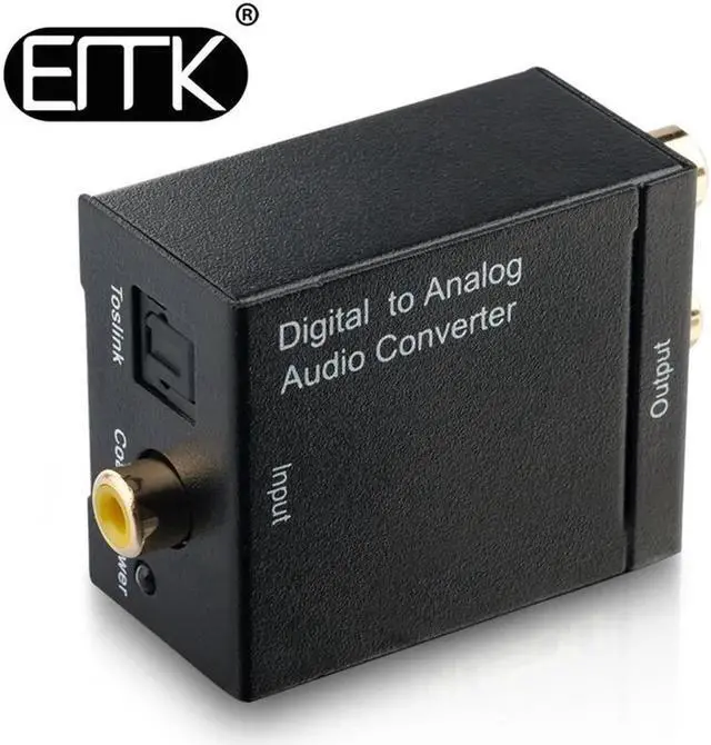 Alt view image 3 of 6 - Digital to Analog Audio Converter Adapter Digital Optical Fiber Coaxial RCA Toslink Signal to Analog Audio Converter RCA for DVD