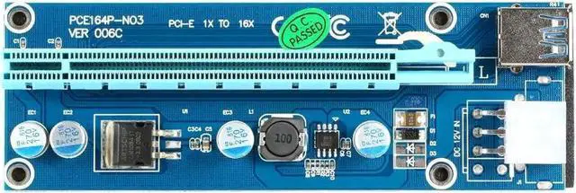 Alt view image 5 of 6 - USB 3.0 PCI-E Riser PCI E Express Extension Cable 1X-16X Extender Riser for bitcoin Miner Graphics Card Adapter with SATA Power