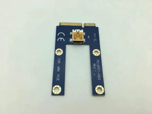 Alt view image 3 of 6 - Mini PCIe Riser PCI Express 1x to 16x for Laptop External Graphics Card GDC Miner mini PCIe to PCI e Extension Cable Riser Card