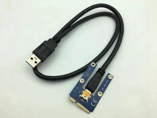 Alt view image 6 of 6 - Mini PCIe Riser PCI Express 1x to 16x for Laptop External Graphics Card GDC Miner mini PCIe to PCI e Extension Cable Riser Card