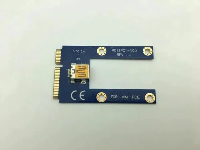 Alt view image 5 of 6 - Mini PCIe Riser PCI Express 1x to 16x for Laptop External Graphics Card GDC Miner mini PCIe to PCI e Extension Cable Riser Card