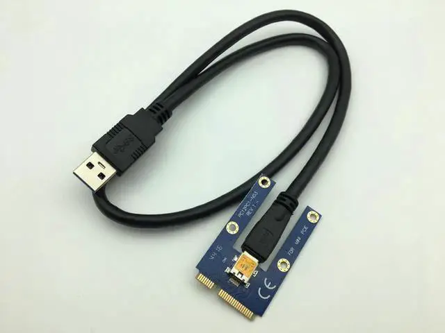 Alt view image 2 of 6 - Mini PCIe Riser PCI Express 1x to 16x for Laptop External Graphics Card GDC Miner mini PCIe to PCI-e Extension Cable Riser Card