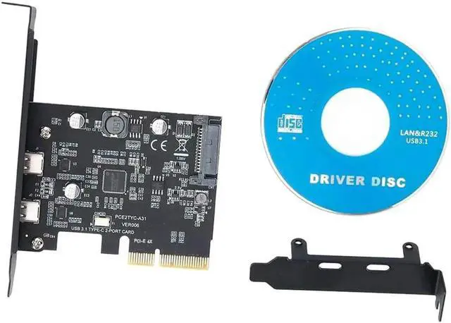 Alt view image 5 of 7 - PCI-Express 4X to USB 3.1 Gen 2 (10 Gbps) 2-Port Type C Expansion Card Asmedia Chipset for Windows 7/8/10/Linux/MAC OS 10.14 PCI Express USB C Card(2X Type-C Port)