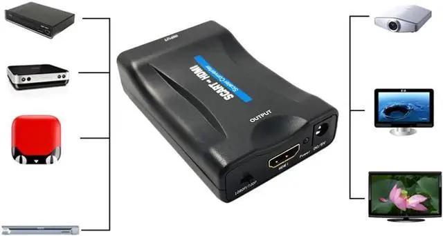 Alt view image 3 of 6 - 1080P SCART To HDMI Video Audio Upscale Converter Adapter for HD TV DVD for Sky Box STB Plug and Play Drop Shipping