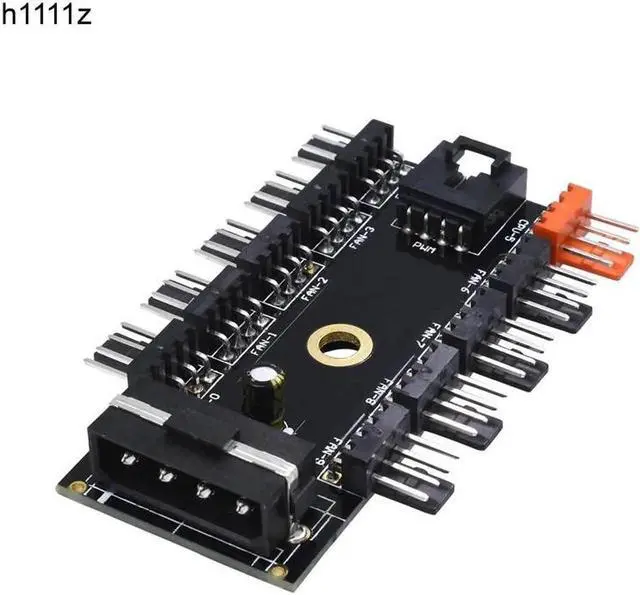 Main image of Black PC 1 to 10 4Pin Molex Cooler Cooling Fan Hub Splitter Cable PWM 12V 4Pin Power Supply Adapter For BTC Antminer Mining