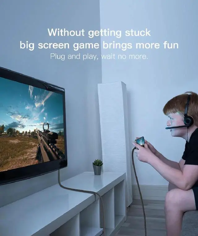 Alt view image 2 of 6 - USB C HDMI Cable Type C to HDMI Converter 4K 60Hz 1.8M for MacBook Samsung Galaxy S9/S8/Note 9 Huawei P20 Pro USB-C HDMI Adapter