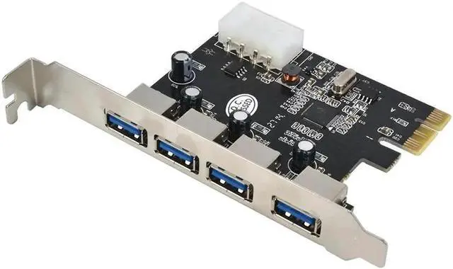 Alt view image 3 of 4 - PCI-E to 4 Port USB 3.0 Hub Card PCI-E to USB Express Expansion Card Adapter 5Gbps for Win 7