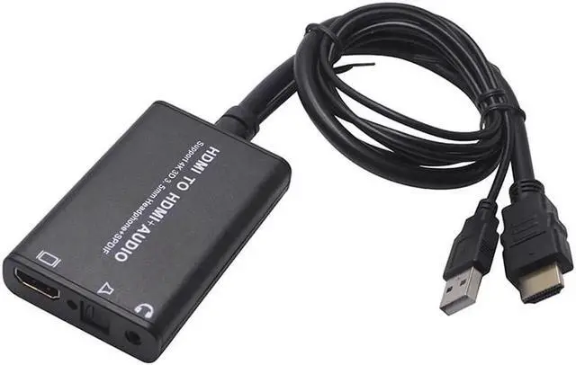 Alt view image 4 of 5 - 4K 3D HDMI to HDMI+SPDIF Audio Converter adapter Cable with USB cable For Xbox 360 PS3 PS4 PC Laptop TV Box to Projector