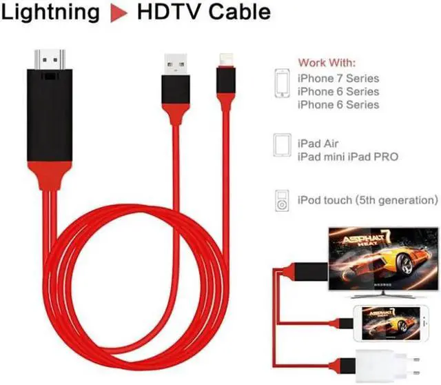 Alt view image 2 of 6 - Lighting to HDMI Cable TV Digital AV Adapter USB 1080P Smart Converter Cable for Apple TV for iPhone US Shipping