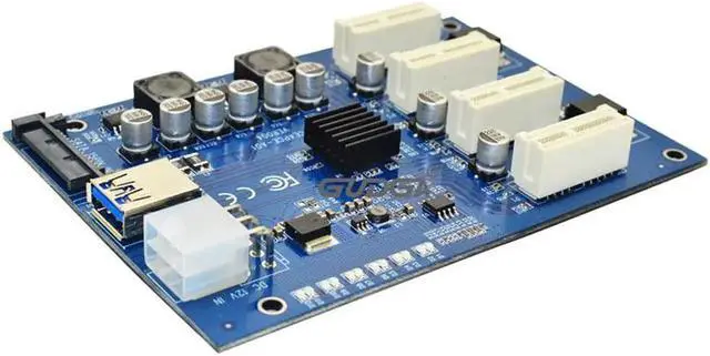 Alt view image 4 of 6 - Pci-e express 1x to 4 Riser Card Mini ITX to external 4 PCI-E slot adapter PCIe Port Multiplier PCIE Express Card For Mining