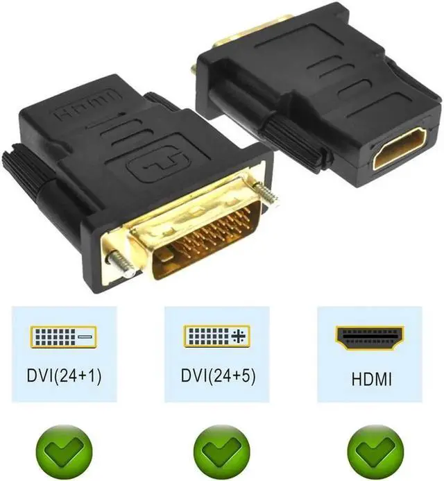 Alt view image 4 of 5 - DVI-D 24+1 to HDMI Adapter Connector Dual Link Plug Male to Female HDMI to DVI Cable Converter 1080P for HDTV Projector Monitor