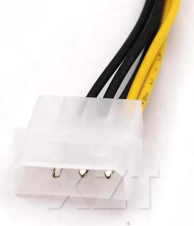 Alt view image 2 of 5 - 6 inch 2 x Molex 4 pin to 8-Pin PCI Express Video Card Pci-e ATX PSU Power Converter Cable - Molex to Pcie 8 pin (6+2) Adapter